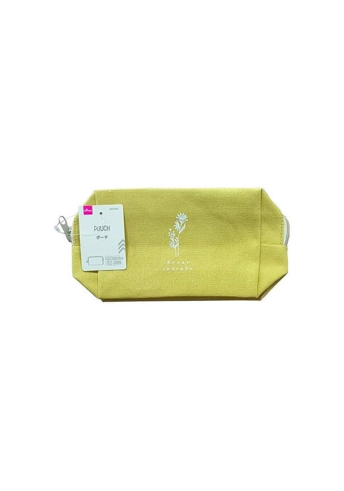 DAISO Yellow Fabric Pouch with Zipper